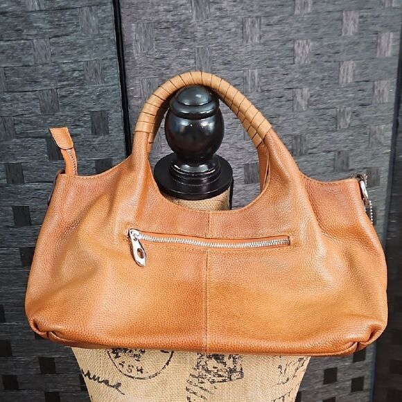 LSWEE Cognac Leather Handbag Purse - Picture 1 of 12